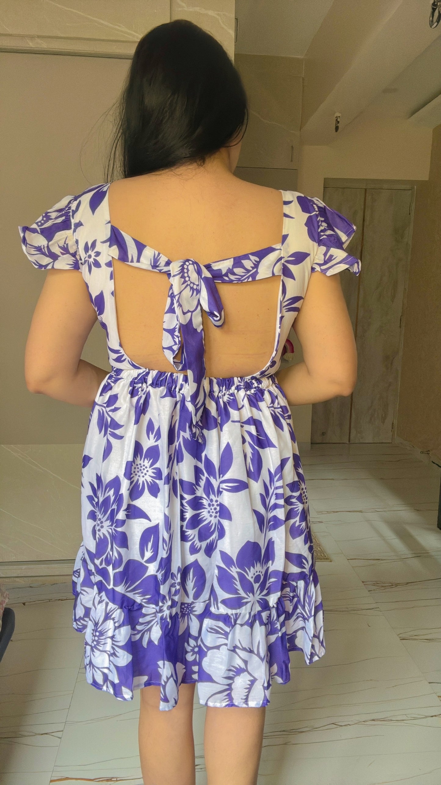 Flowery (Backless) Dress