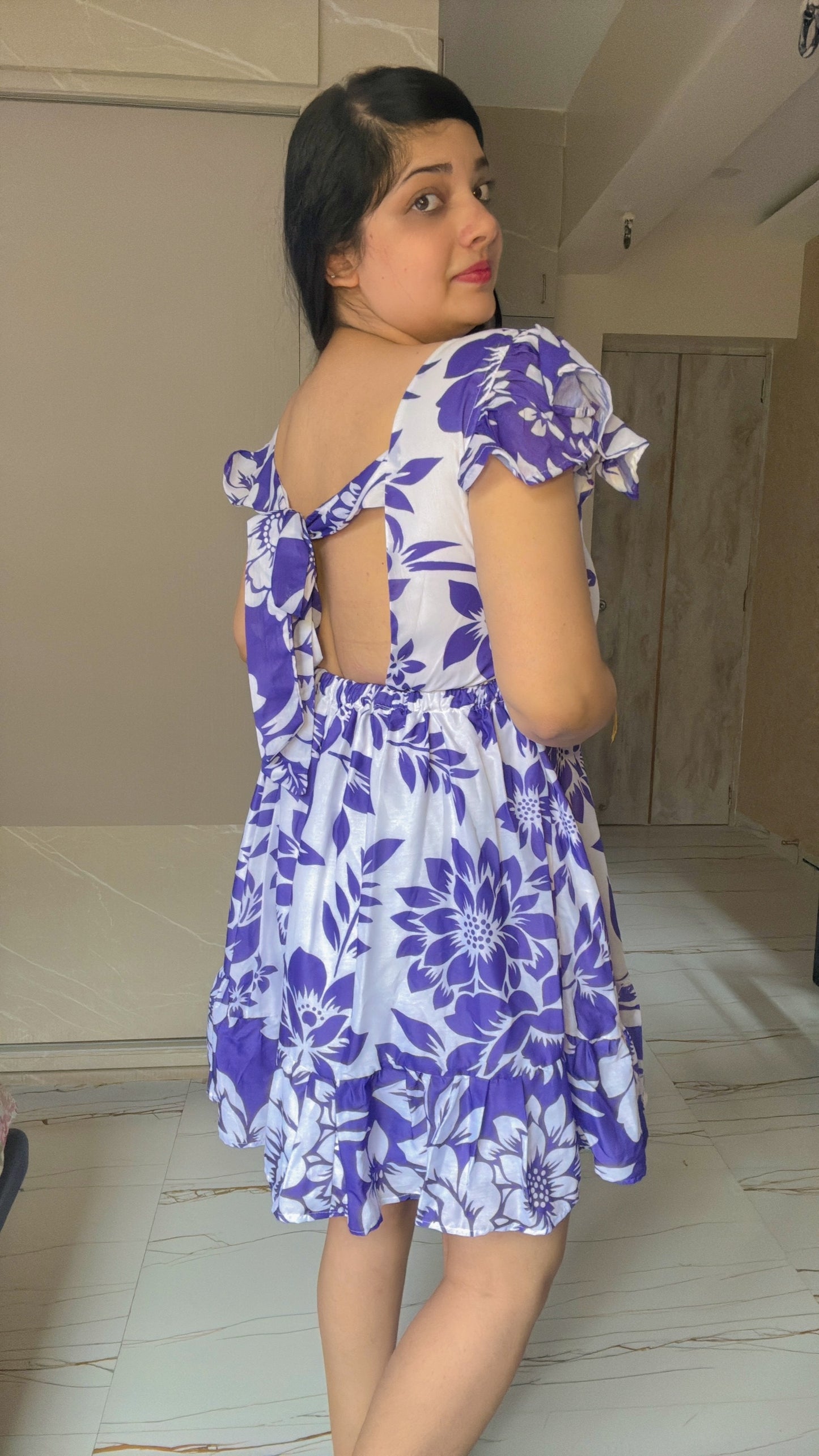 Flowery (Backless) Dress